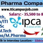 Ipca Company iti job